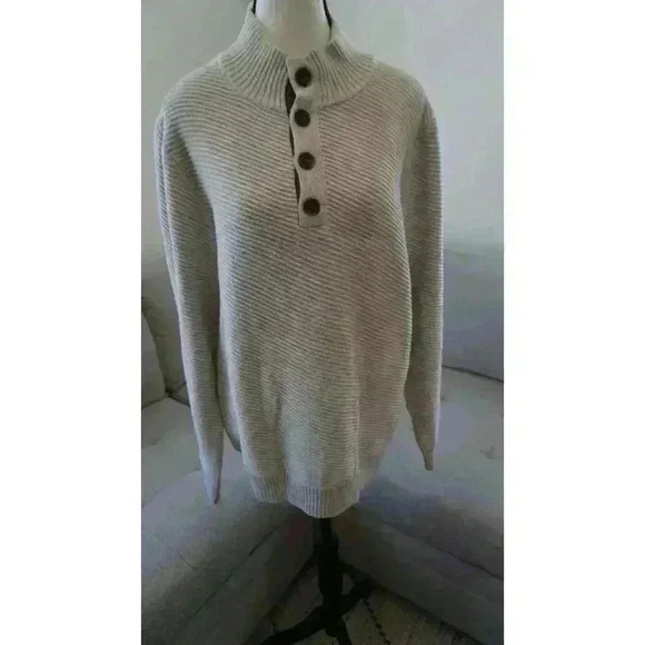 Eventide Button-Up Ribbed Knit Sweater, Size M - Picture 14 of 15